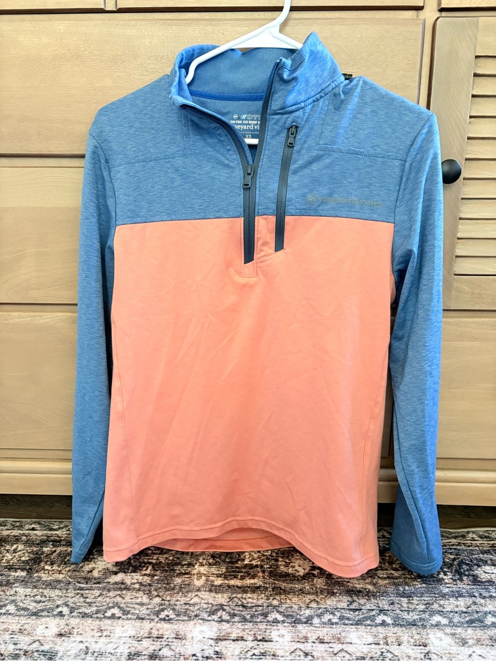 Vineyard Vines Two-Tone Half-Zip Jacket - Blue & Coral